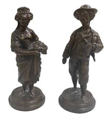 Lot 379 - A pair of late 19th/early 20th century bronze...