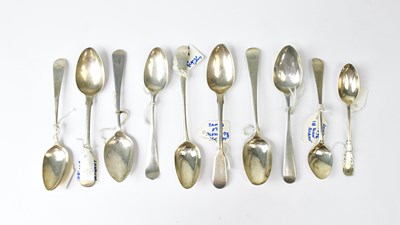Lot 720 - Eleven hallmarked silver teaspoons, various...