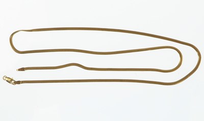 Lot 1152 - An 18ct gold dainty herringbone link necklace...
