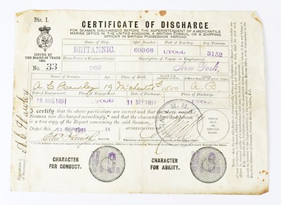 Lot 539 - CAPTAIN EDWARD SMITH; a Certificate of...