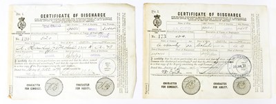 Lot 542 - SS CUFIC; two Certificates of Discharge for...