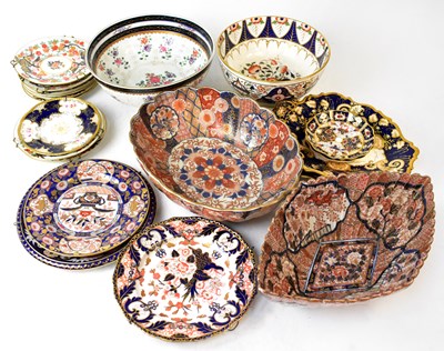 Lot 249 - A mixed collection of Imari, and hand-painted...