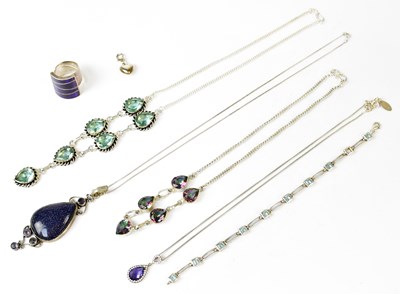 Lot 897 - A group of 925 silver and gemstone jewellery,...