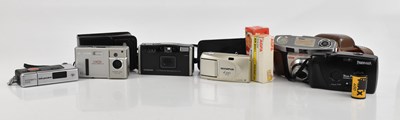 Lot 1806 - A collection of film cameras and accessories,...