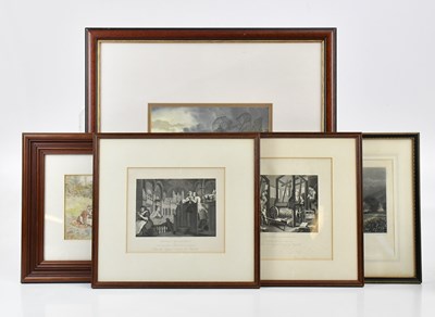 Lot 2614 - A decorative watercolour, four maidens in...