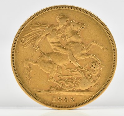 Lot 2477 - A Victorian full sovereign, 1882, young head.