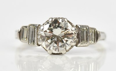 Lot 322 - A white metal diamond set dress ring, the...