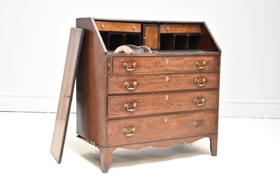 Lot 46 - A late 18th century mahogany bureau, the fall...