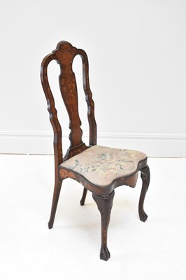 Lot 248 - A 19th century marquetry inlaid chair, with...