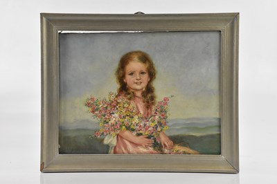 Lot 2656 - CARL PLUCKEBAUM (1880-1952); oil, girl with...