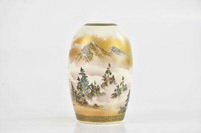 Lot 1648 - HEIZAN; a Japanese Satsuma vase of ovoid form,...