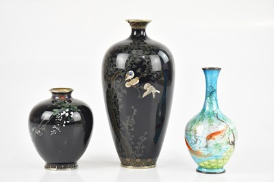 Lot 1665 - A good Japanese Meiji period cloisonné vase of...