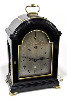 Lot 1465 - RICHARD YOUNG, LONDON; an 18th century ebonised bracket clock