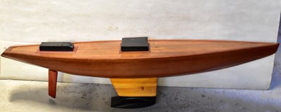 Lot 503 - A large scratch built wooden pond yacht hull,...