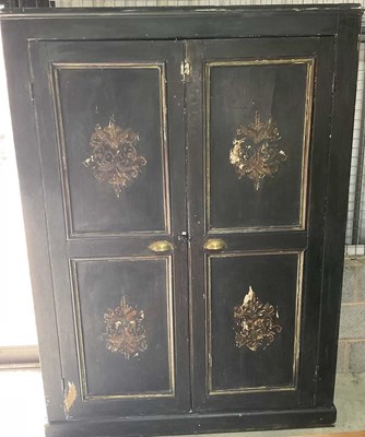 Lot 2782 - A large Continental painted two door cupboard....
