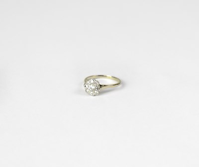 Lot 1002 - An 18ct white gold and platinum diamond...