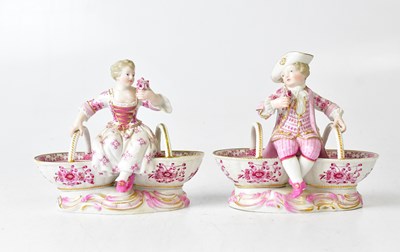 Lot 264 - MEISSEN; a pair of late 19th century figural...