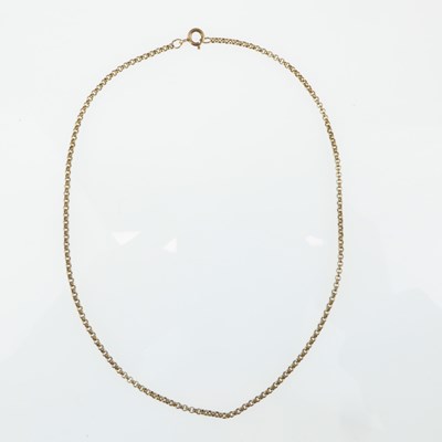 Lot 1157 - A 9ct gold thick belcher link necklace with...