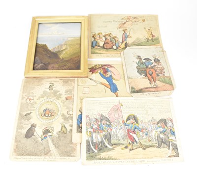 Lot 343 - Four 19th century hand coloured satirical...
