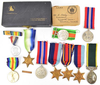 Lot 514 - A group of nine medals from the same family,...