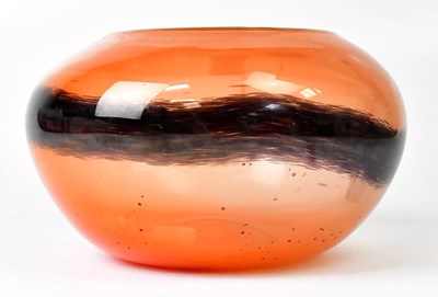 Lot 228 - GRAY-STAN; a glass bowl in orange with a bowl...