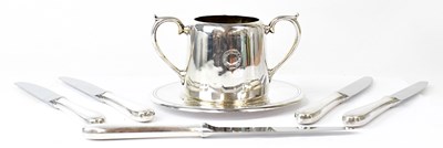 Lot 529 - A Cristofle silver dish with shipping line...