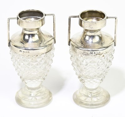 Lot 2301 - LEVI & SALAMAN; a pair of Edward VII cut glass...