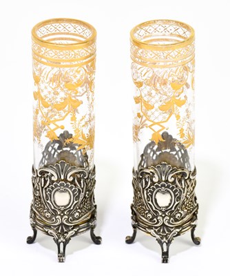 Lot 2245 - A pair of French hallmarked silver and gilt...