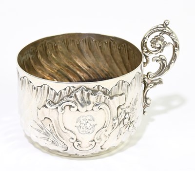 Lot 2302 - A French silver cup with floral decoration,...