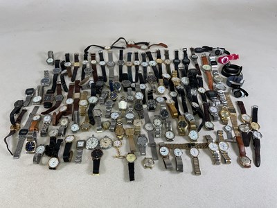 Lot 1144 - A large collection of mainly modern wristwatches.