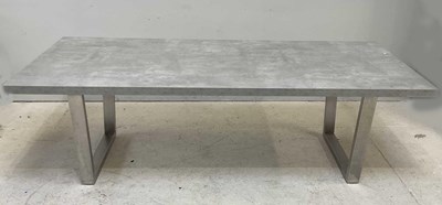 Lot 53 - A modern marble effect top dining table with...