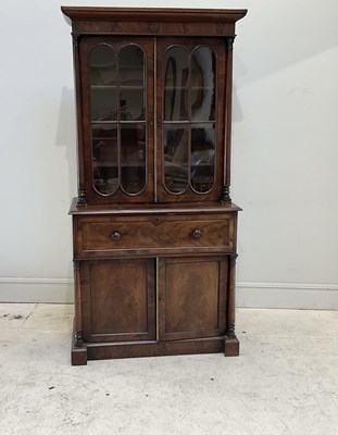 Lot 98 - A Victorian mahogany secretaire bookcase, the...