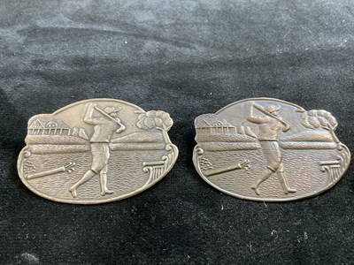 Lot 516 - Two identical sterling silver golf brooches of...