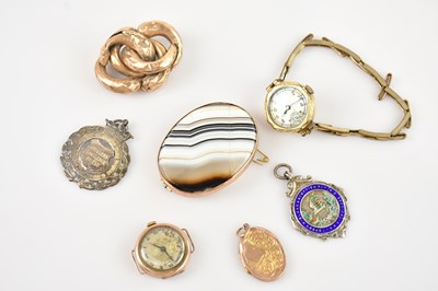Lot 554 - WILDOX; a lady's yellow metal cased wristwatch,...