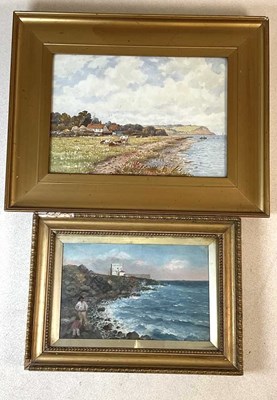 Lot 2330 - UNATTRIBUTED; two watercolours, rural coastal...