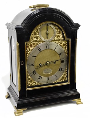 Lot 1468 - FRANCIS HOLLAND; a George III ebonised eight day twin fusee bracket clock