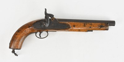 Lot 1395 - A 19th century percussion cap pistol,...