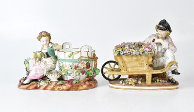 Lot 124 - JOHN BEVINGTON; a pair of porcelain figures,...