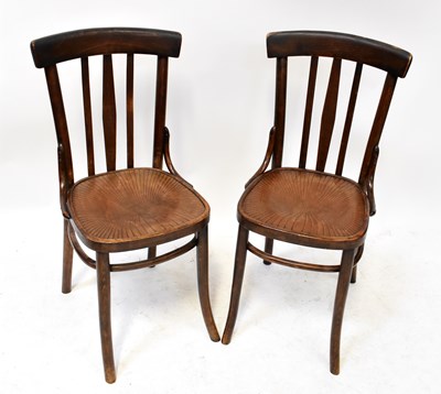 Lot 95 - Two bentwood chairs and two solid seat...