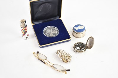 Lot 2295 - A silver cased military style watch, the black...