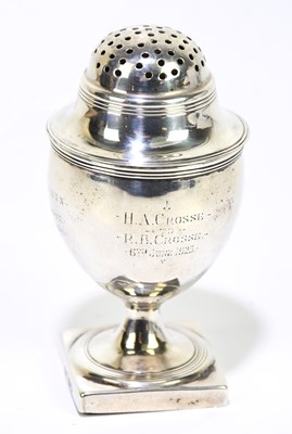 Lot 2243 - A George III hallmarked silver pepperette,...