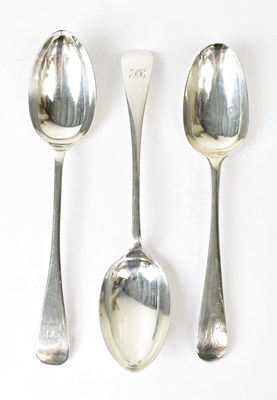 Lot 712 - Three hallmarked silver tablespoons,...