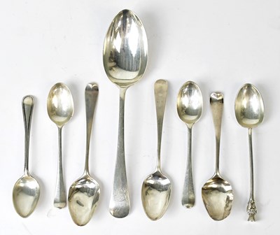 Lot 723 - A mixed lot of silver spoons comprising a...
