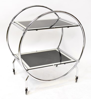 Lot 49 - An Art Deco chrome and glass tea trolley, with...
