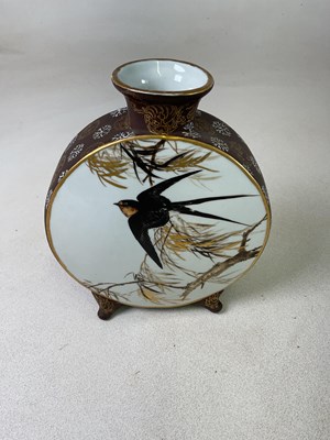 Lot 41A - A Japanese Meiji moon vase decorated with a...