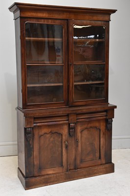 Lot 1109 - A Victorian mahogany bookcase with pair of...