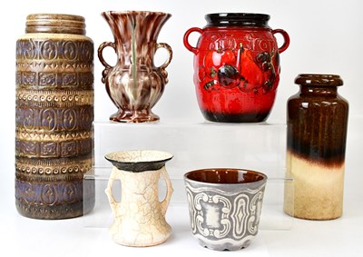 Lot 270 - Six pieces of West German pottery, comprising...