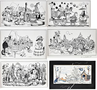 Lot 1391 - KEITH WATSON; original cartoon, Just thought I would leave a note!