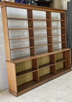 Lot 38 - A Victorian pine bookcase, the upper section...