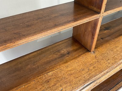 Lot 38 - A Victorian pine bookcase, the upper section...